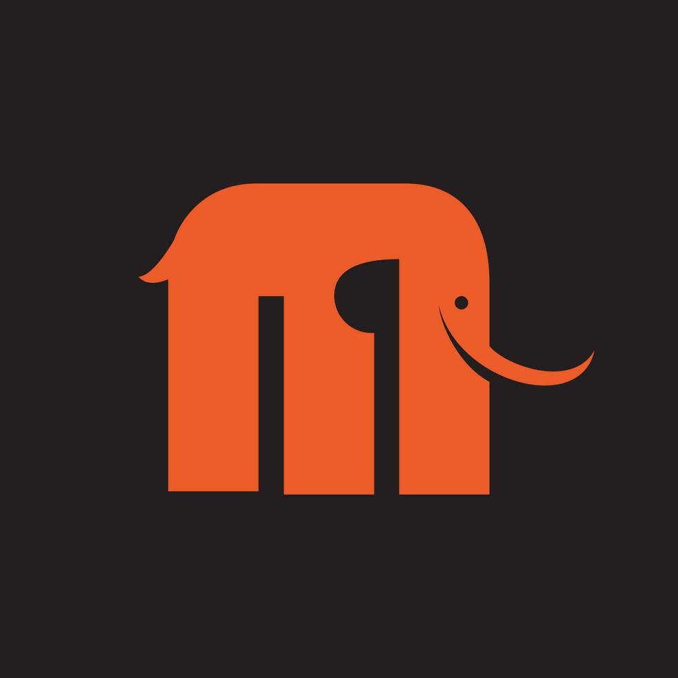 m logo. lettera basato, mammut forma nel semplice moderno simbolo. vettore
