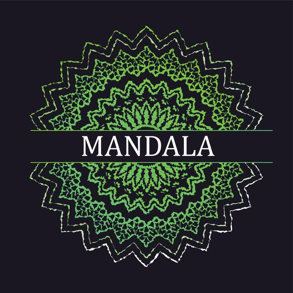 buio mandala foglia design per lusso vetrina e sfondo nel vettore e icone illustrazione verde colore