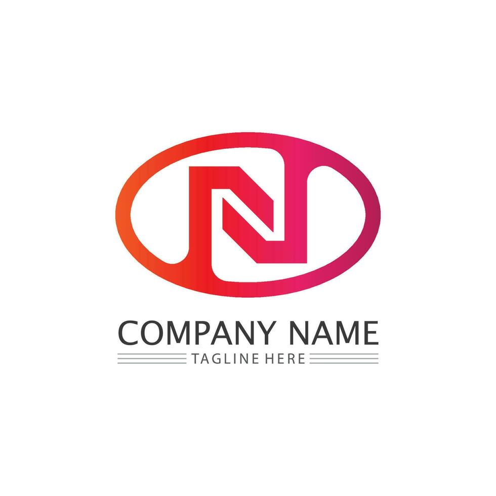 n logo font company logo business e lettera iniziale n design vector and letter for logo