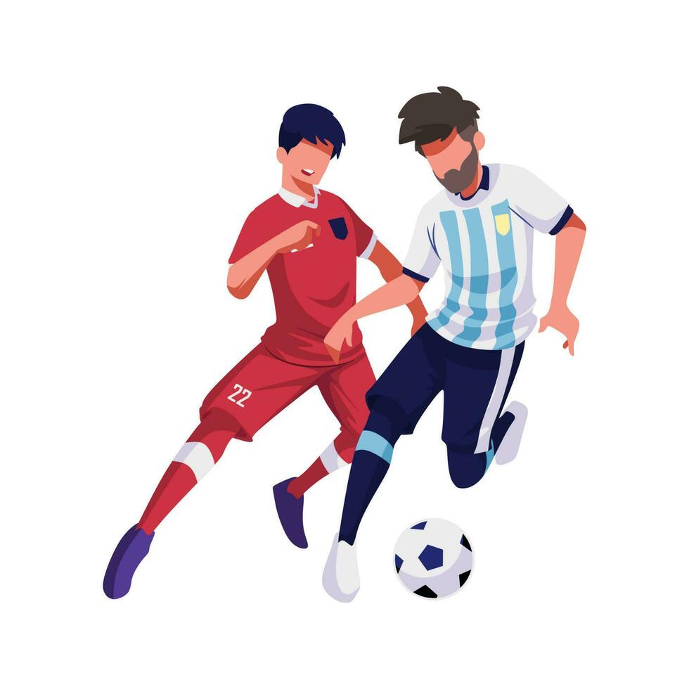 illustrazione di un' amichevole incontro fra Indonesia e argentina, giocatore numero 22 maglia. vettore