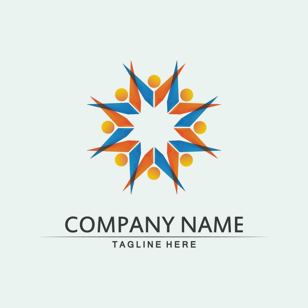 logo della comunità persone lavorano team e business vector logo e design gruppo famiglia