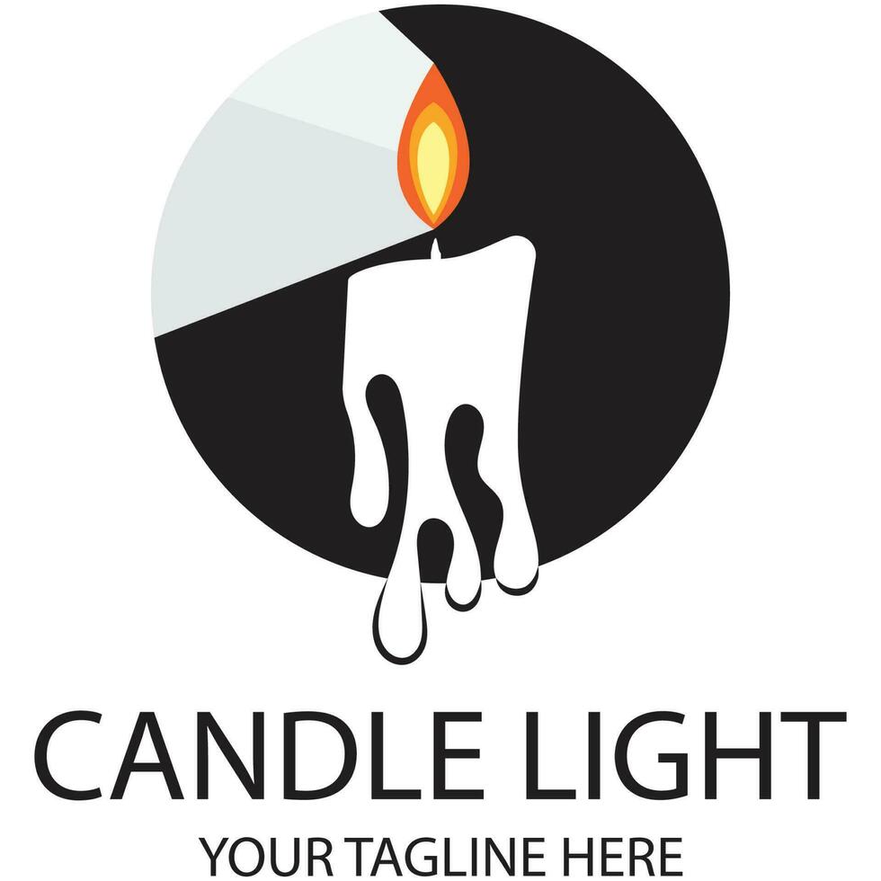 candela leggero logo design modello illustrazione vettore