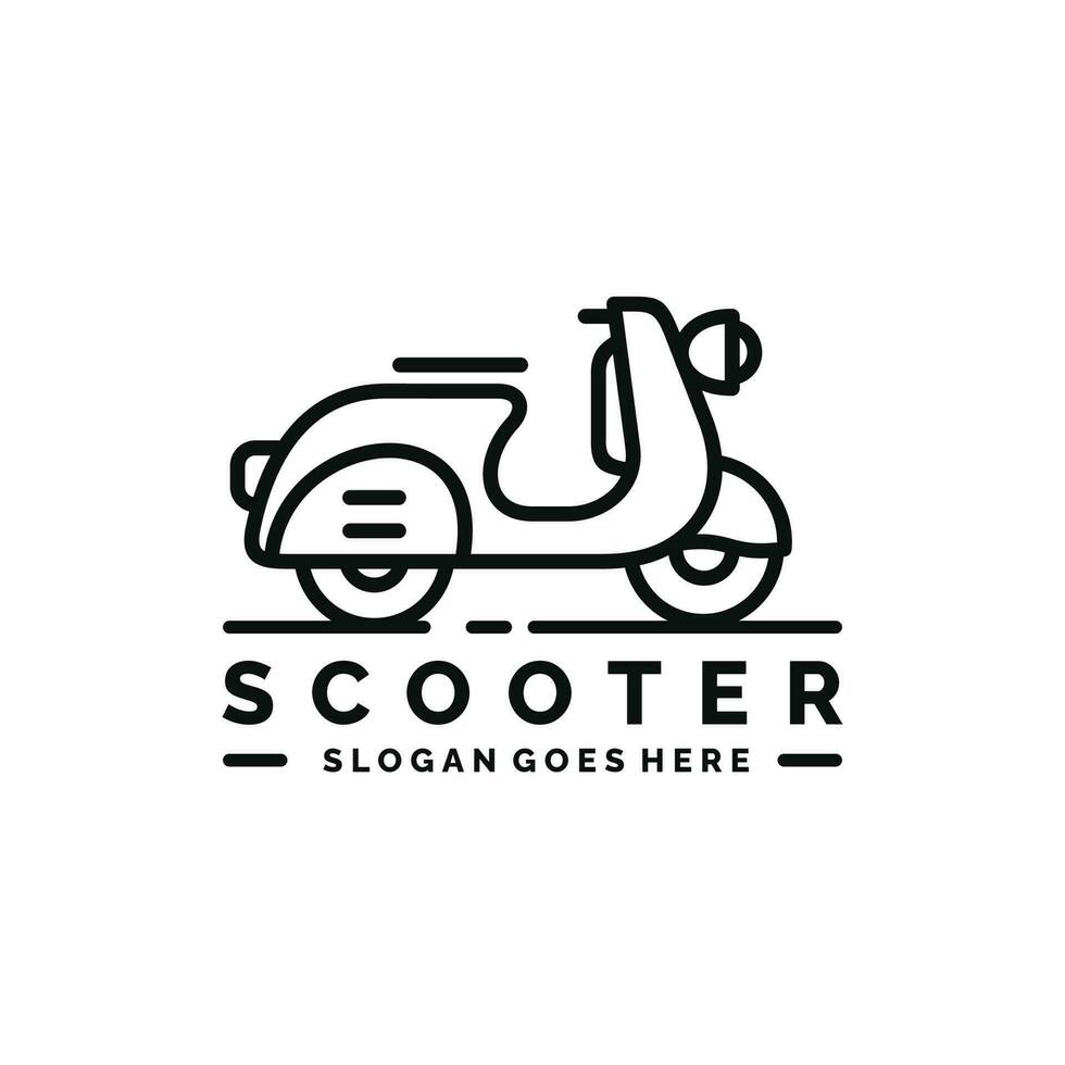 scooter motocicletta logo design vettore illustrazione