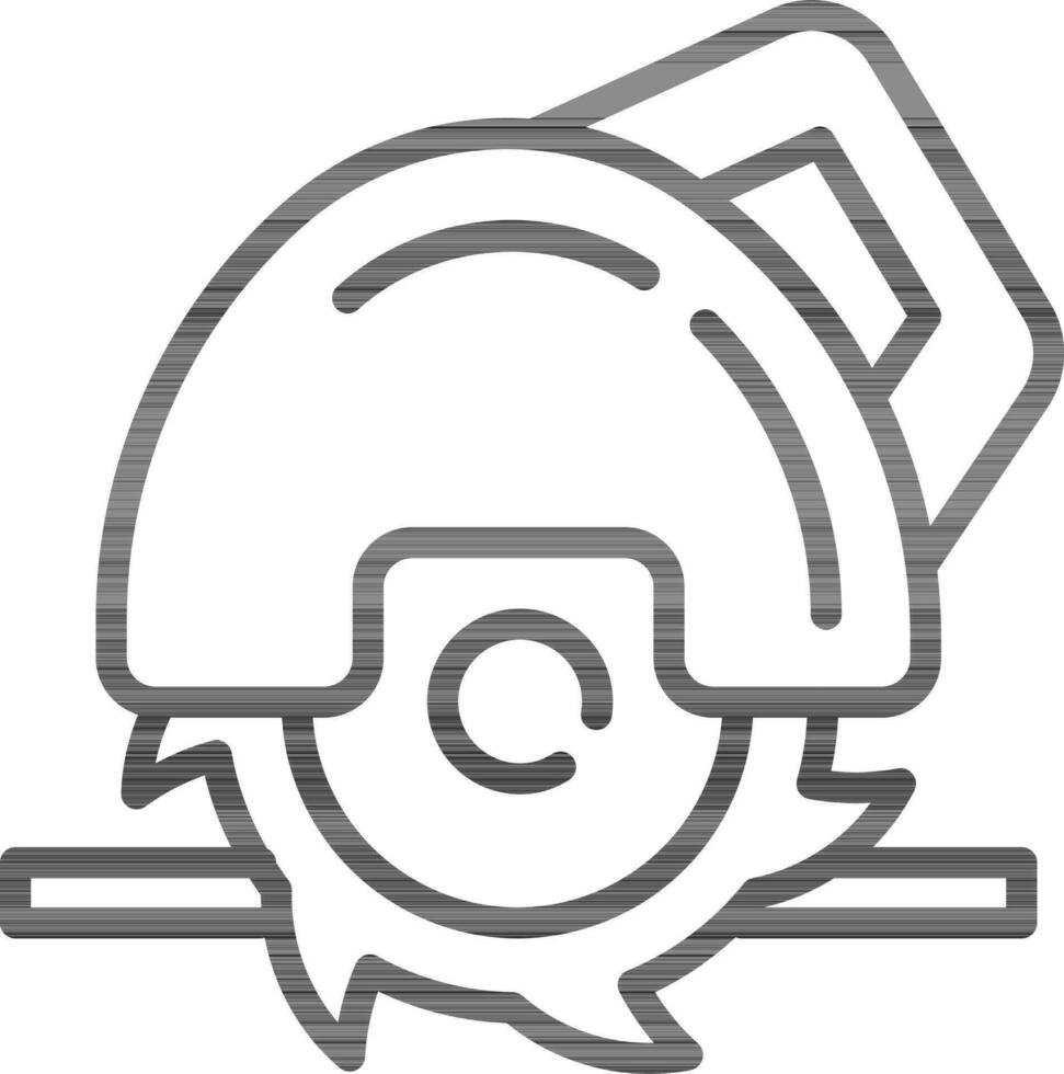 linea arte illustrazione di mitra sega icona. vettore