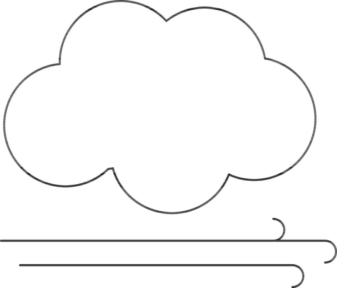 linea arte illustrazione di nuvole con vento icona. vettore