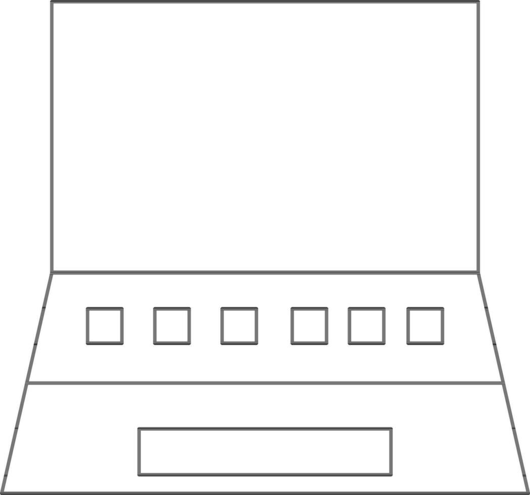 nero linea arte illustrazione di il computer portatile icona. vettore