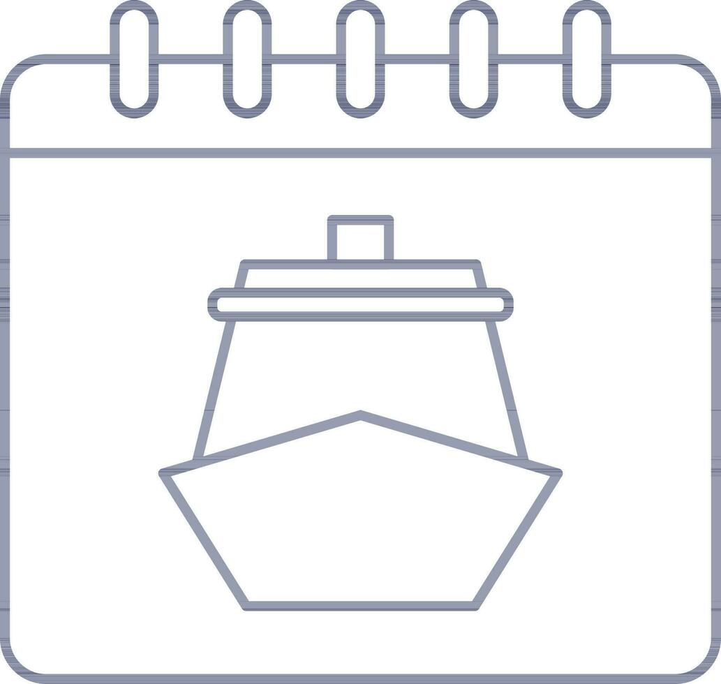 crociera calendario icona nel blu linea arte. vettore