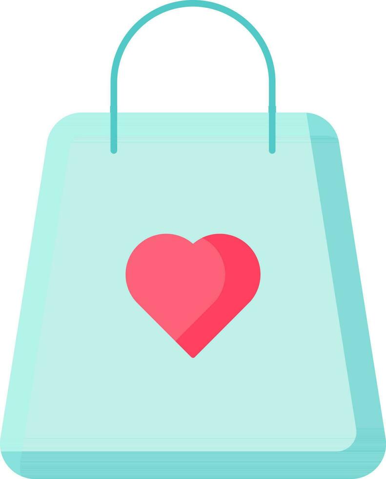 illustrazione di shopping Borsa con cuore icona nel blu e rosa colore. vettore