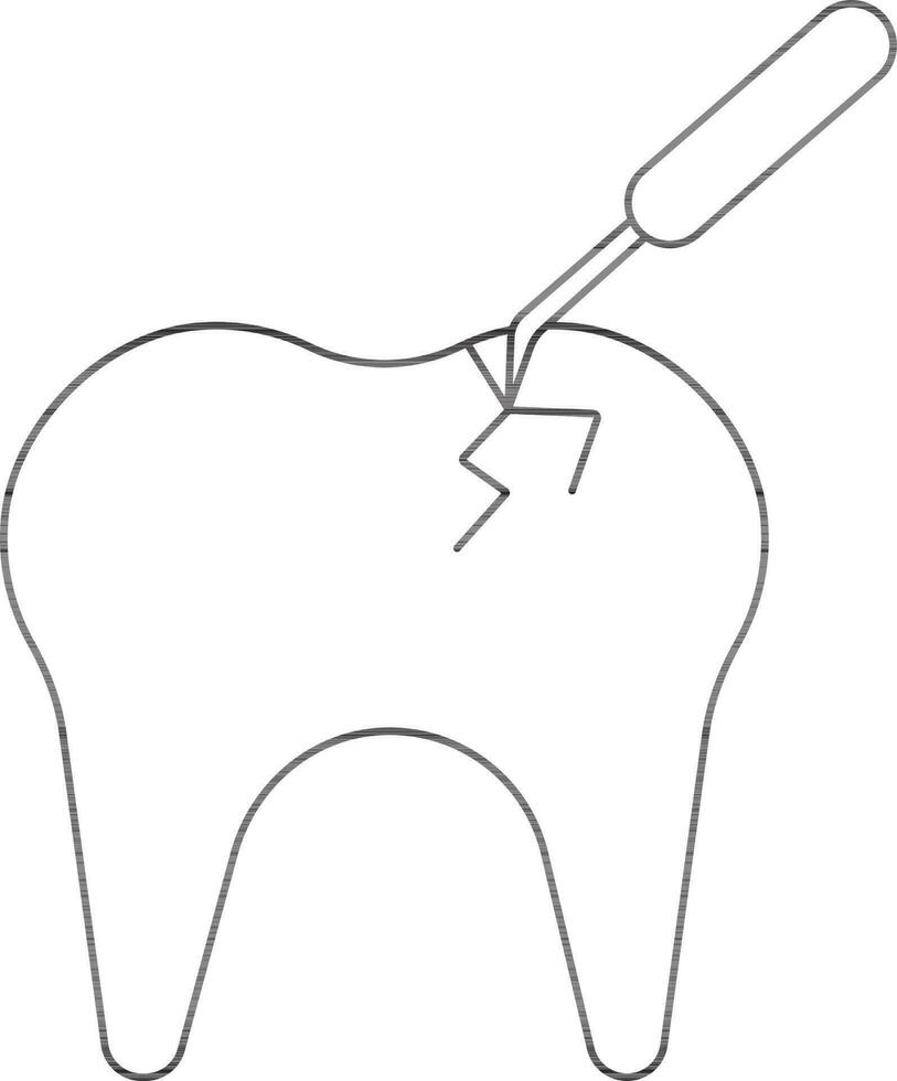 dente scalata icona nel nero linea arte. vettore