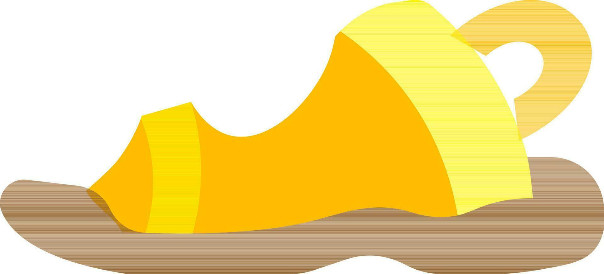 piatto stile sandalo icona nel giallo e Marrone colore. vettore
