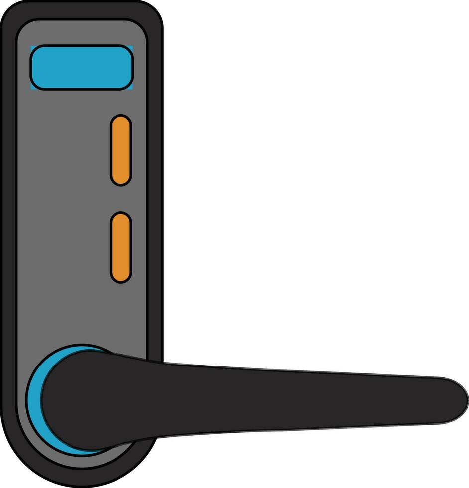 grigio e blu digitale porta serratura. vettore