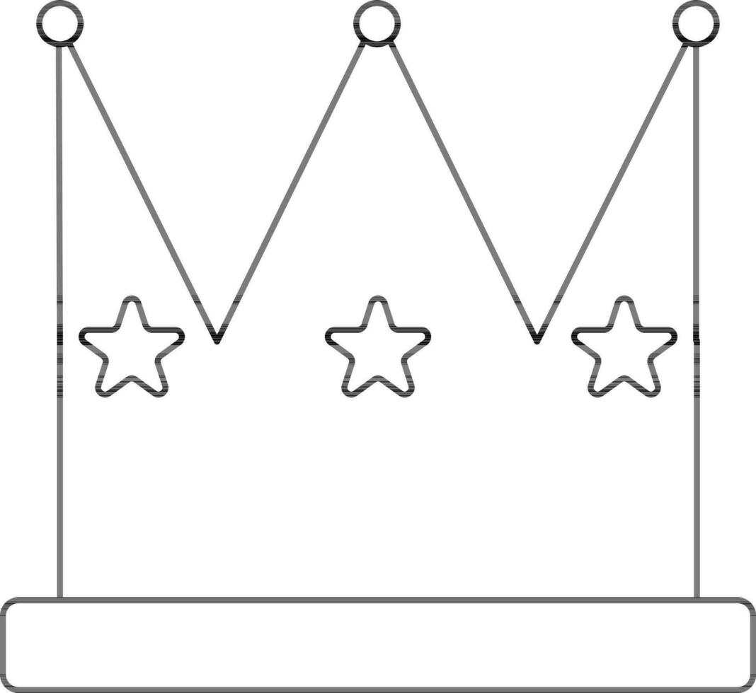stella decorato corona nel nero linea arte. vettore