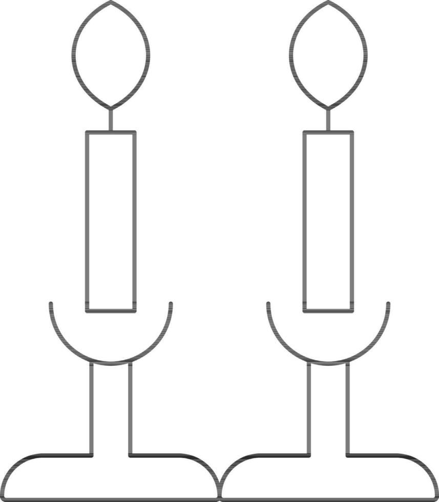 nero linea arte candele In piedi. vettore