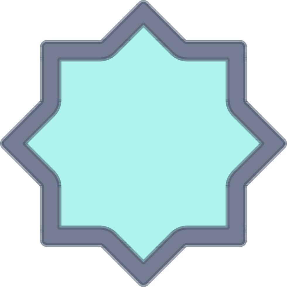 otto punto stella telaio o rangoli icona nel blu colore. vettore