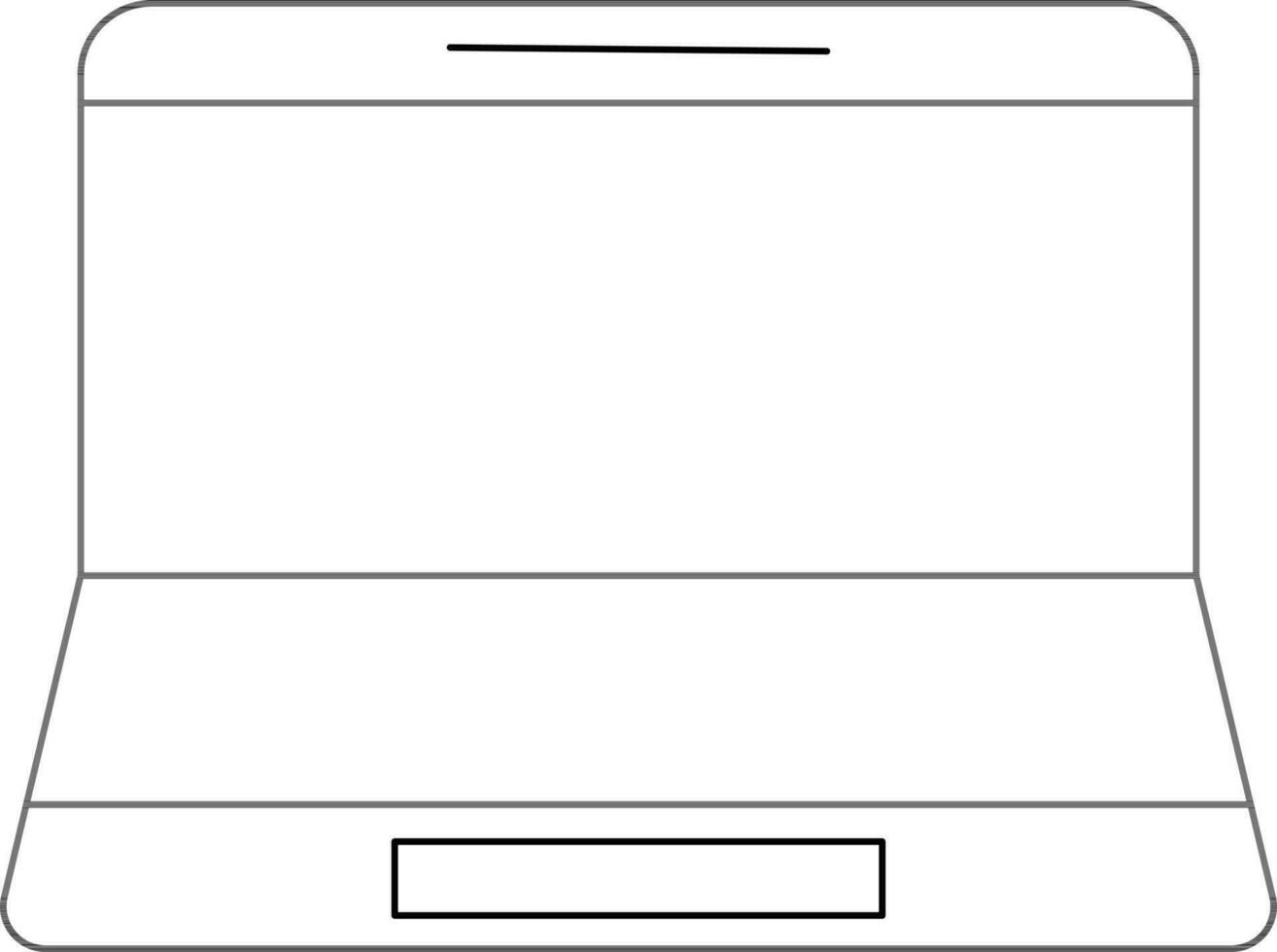 isolato il computer portatile icona nel nero linea arte. vettore