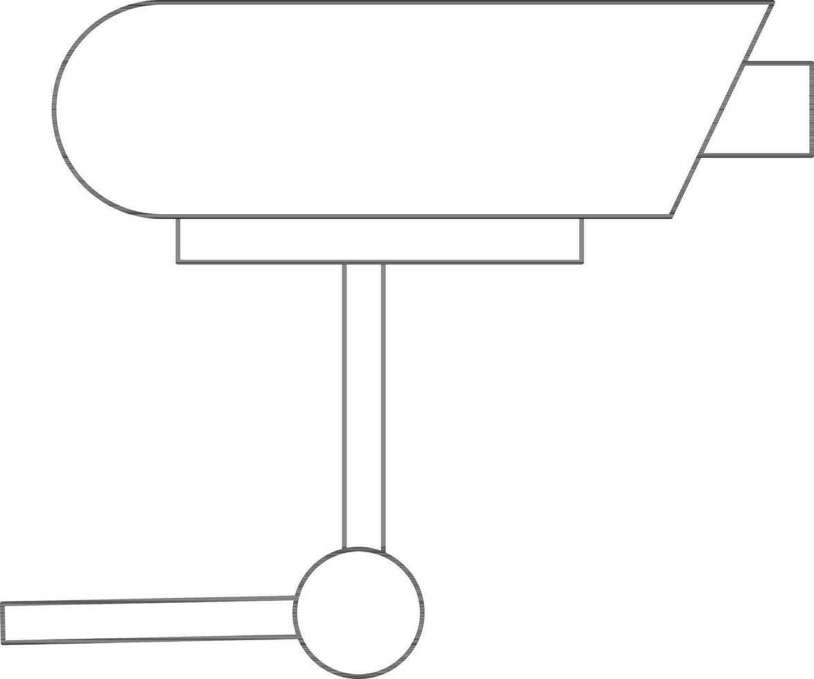 piatto stile cctv telecamera icona nel magro linea arte. vettore