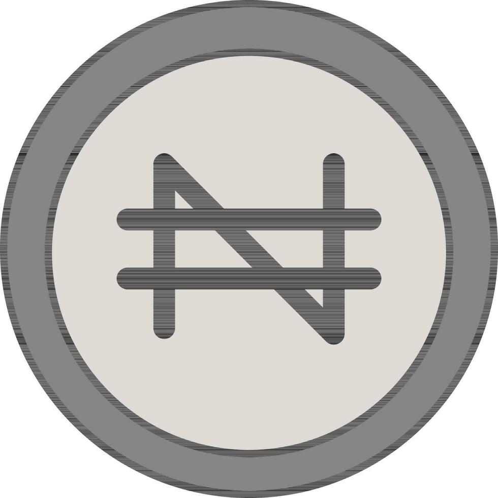 grigio naira moneta icona su bianca sfondo. vettore
