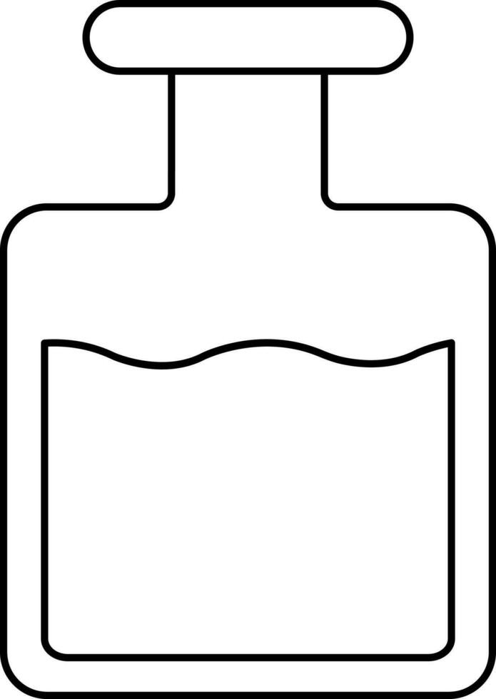 liquido bottiglia icona o simbolo nel nero schema. vettore