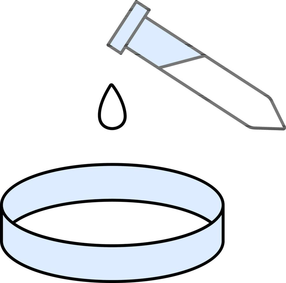 petri piatto e test tubo icona nel piatto stile. vettore