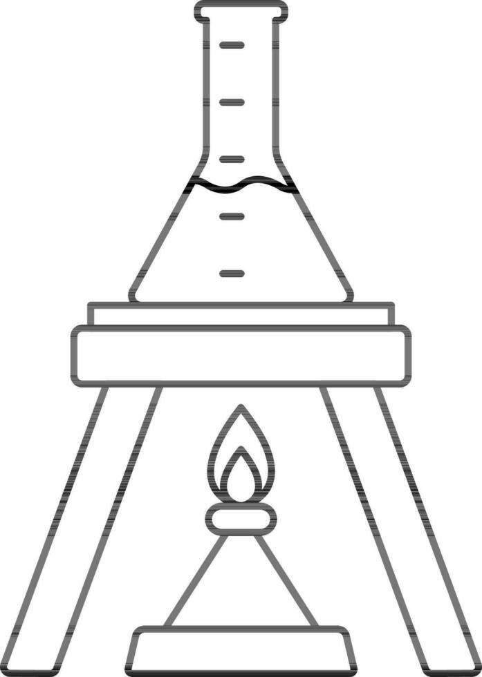 chimico borraccia bruciatore icona nel ictus stile. vettore