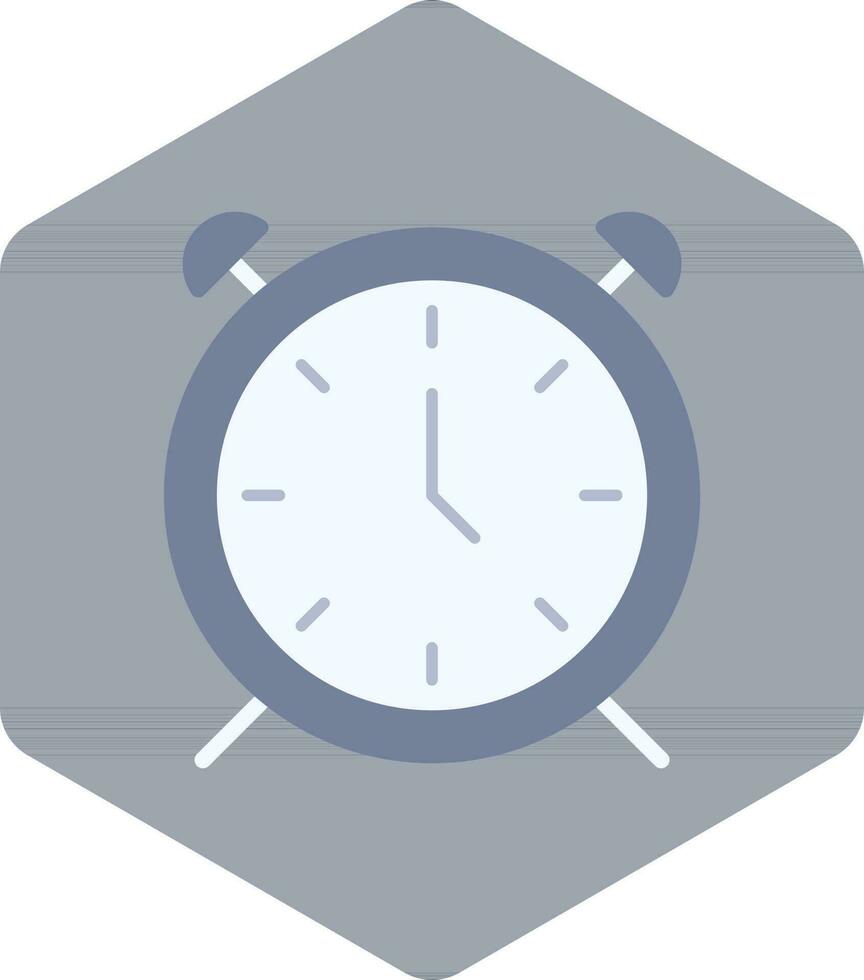 allarme orologio icona isolato su esagonale forma. vettore