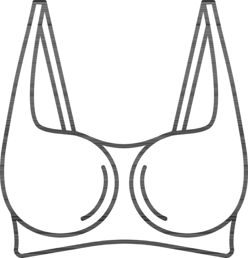 nero schema gli sport reggiseno icona nel piatto stile. vettore