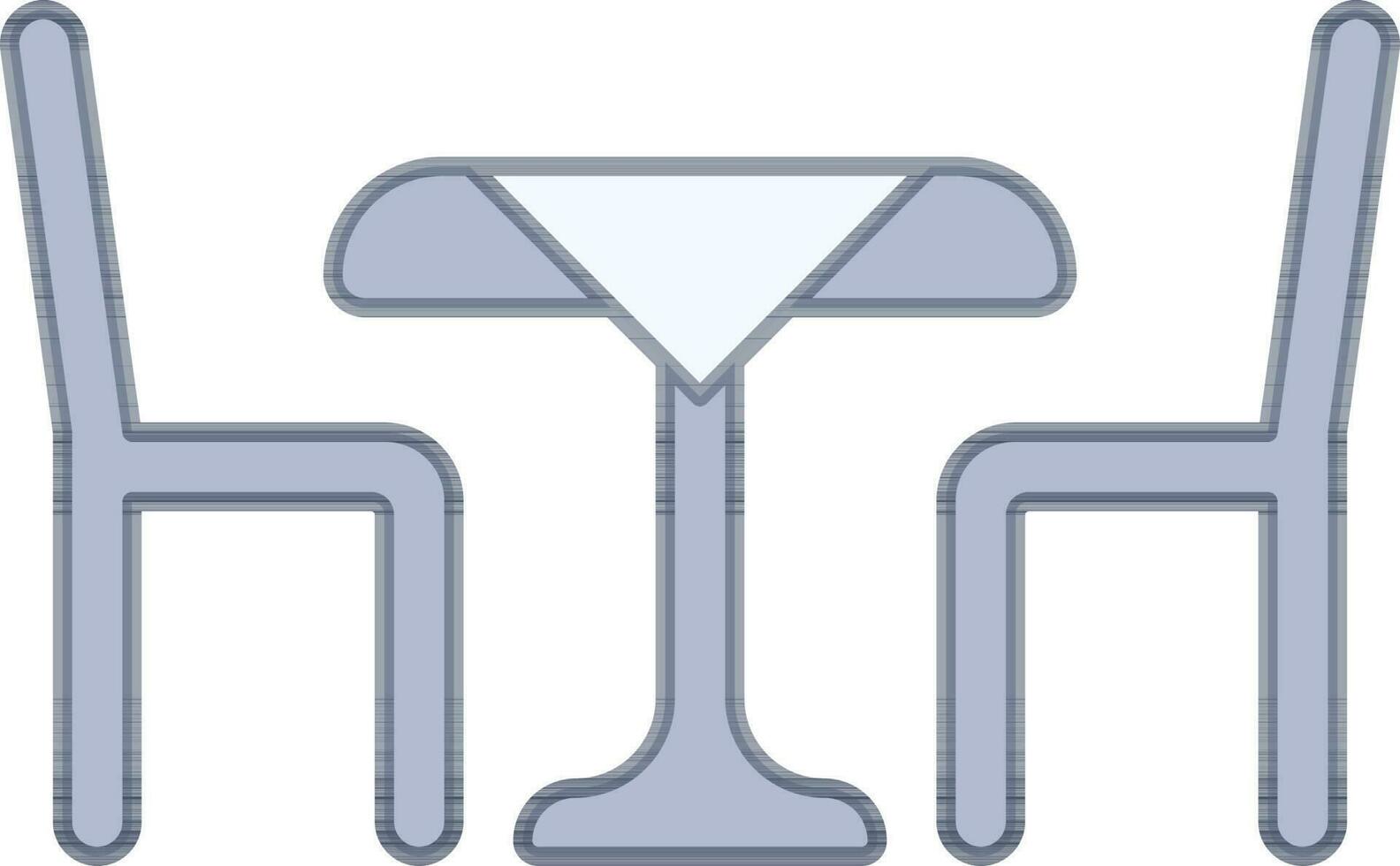 blu e grigio cenare tavolo icona o simbolo. vettore