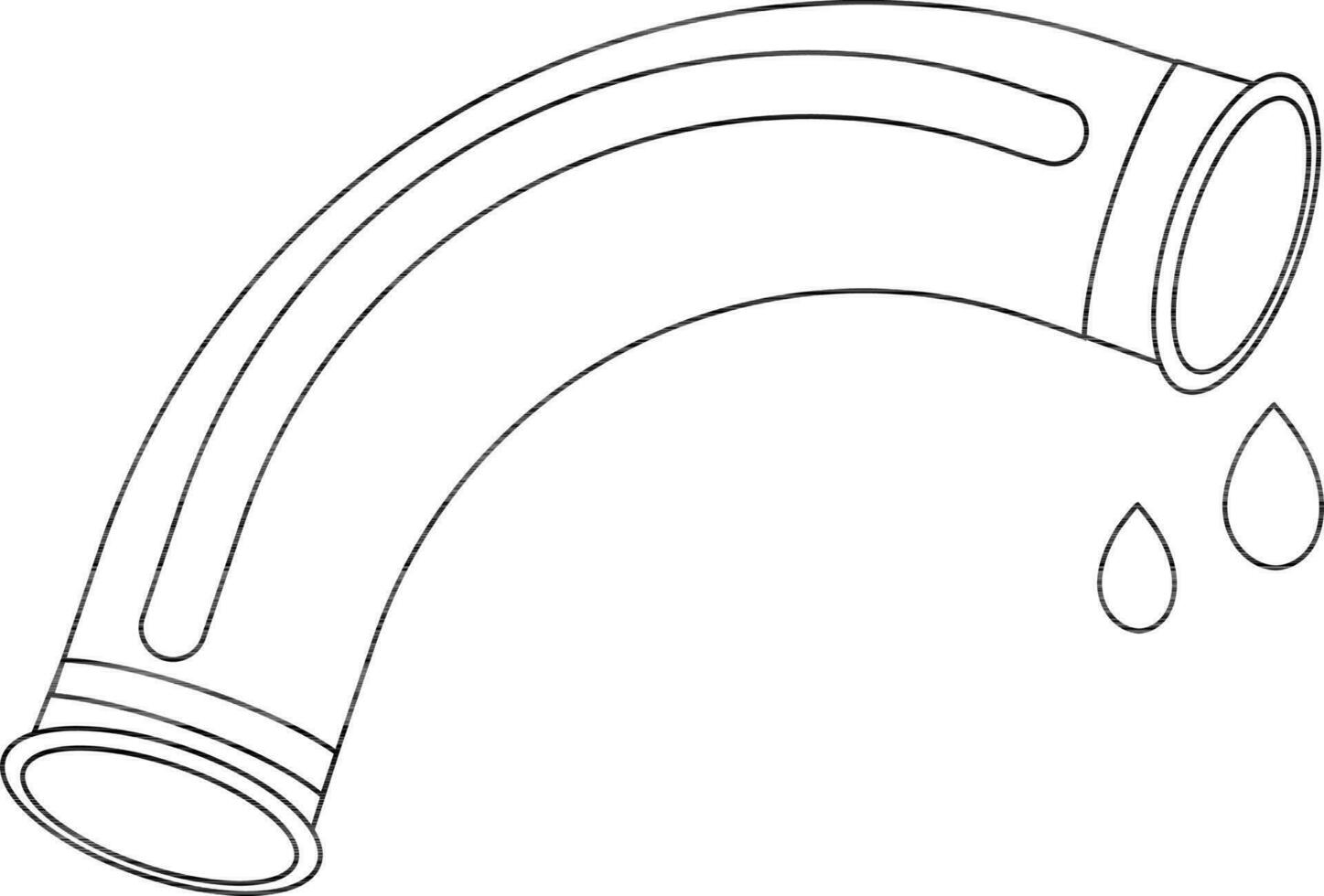 nero linea arte illustrazione di tubo con gocce. vettore