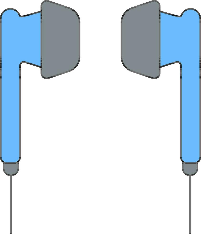 auricolare icona nel blu e grigio colore. vettore