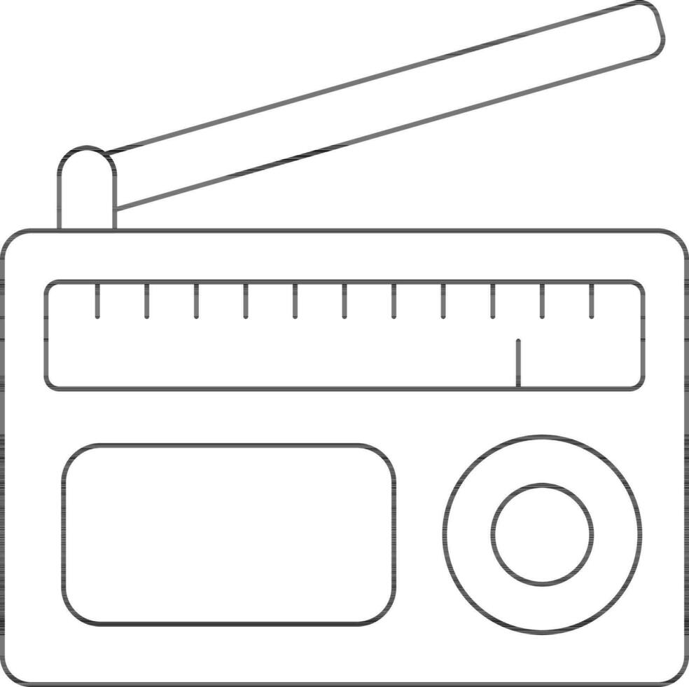 Radio icona nel nero linea arte. vettore