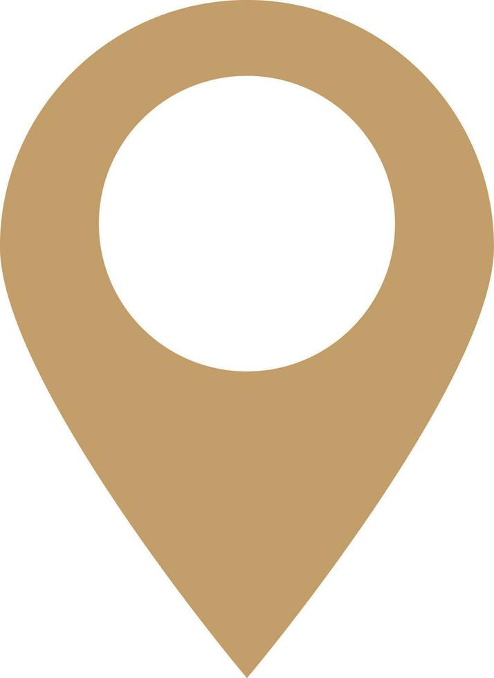 vettore cartello o simbolo di carta geografica perno nel Marrone colore.