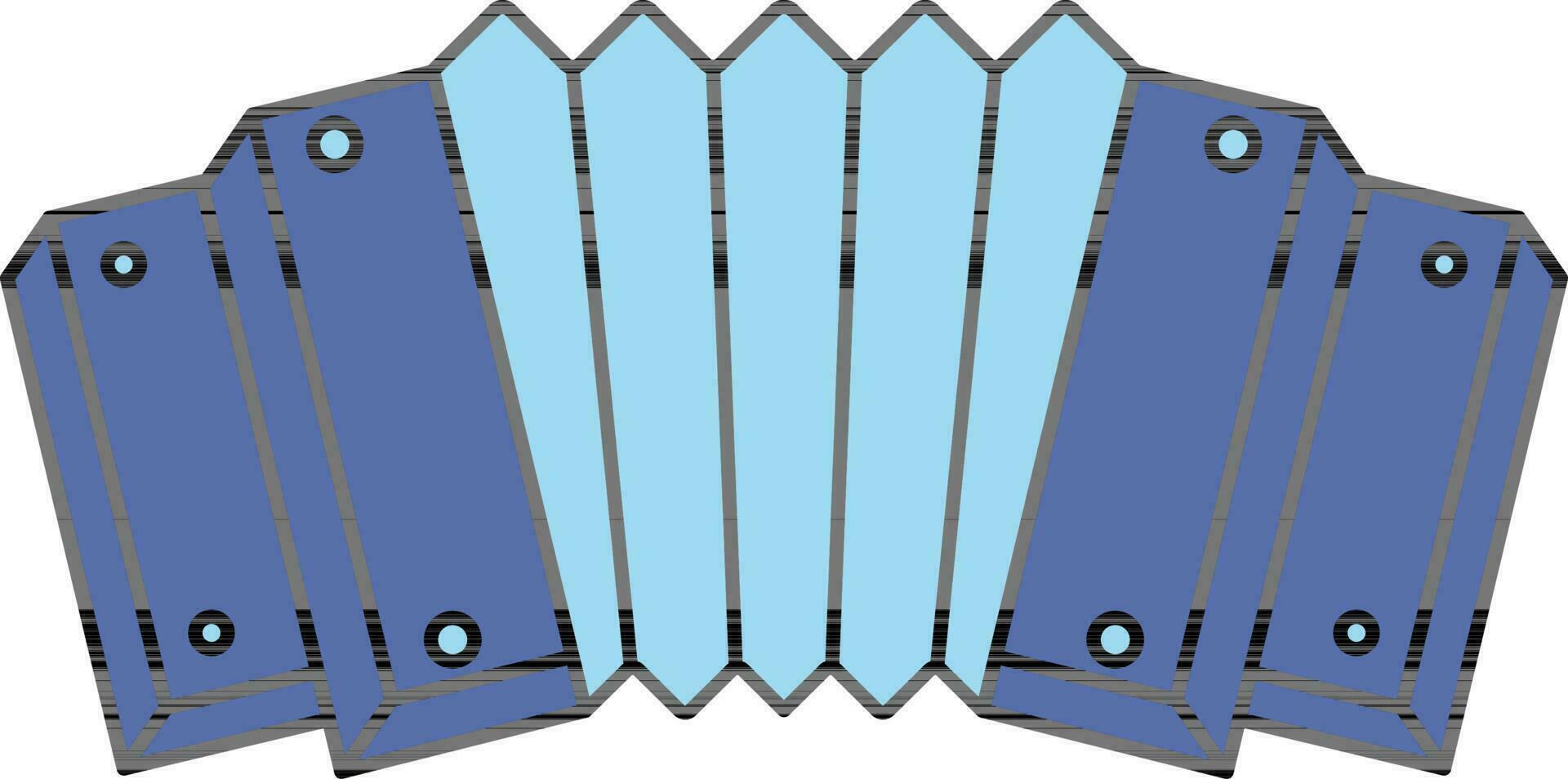 piatto stile fisarmonica icona nel blu colore. vettore