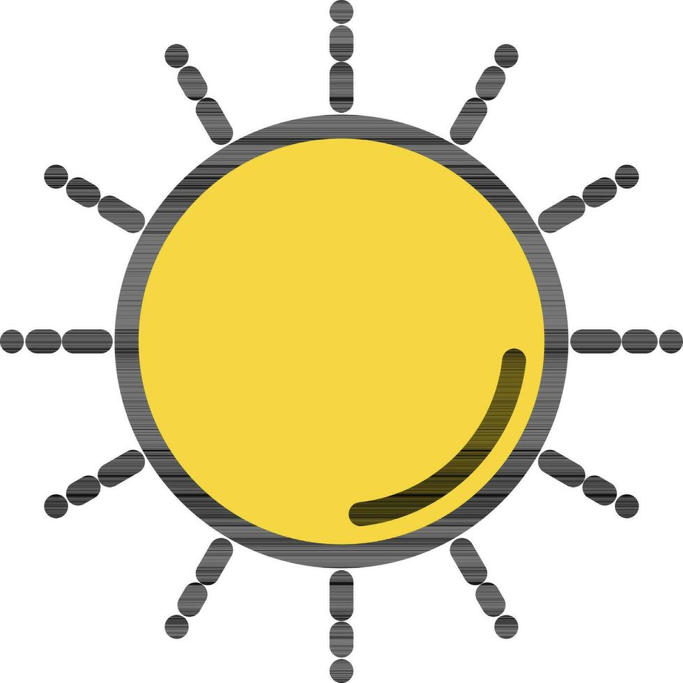 giallo sole icona o simbolo. vettore