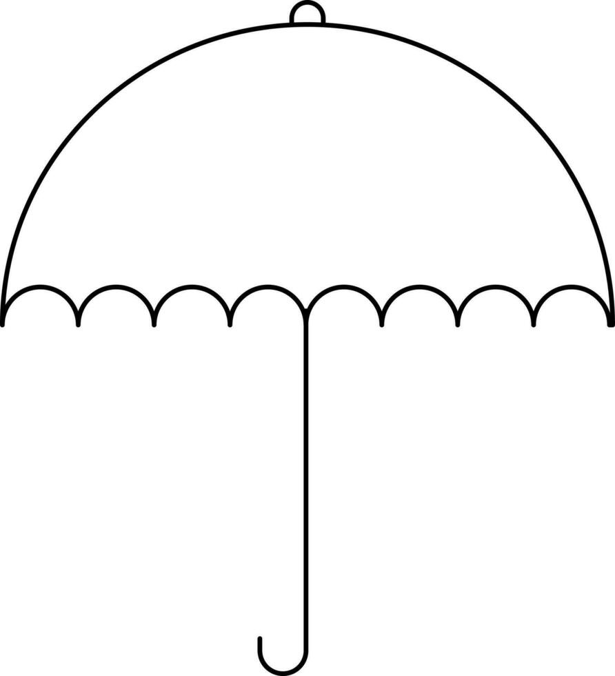 piatto stile ombrello icona nel magro linea arte. vettore