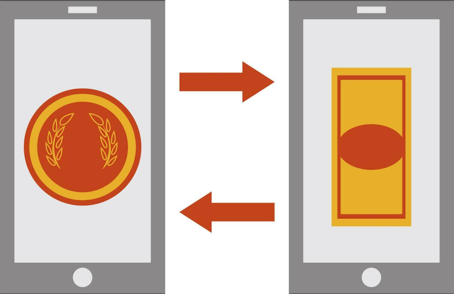 in linea i soldi trasferimento nel smartphone. vettore