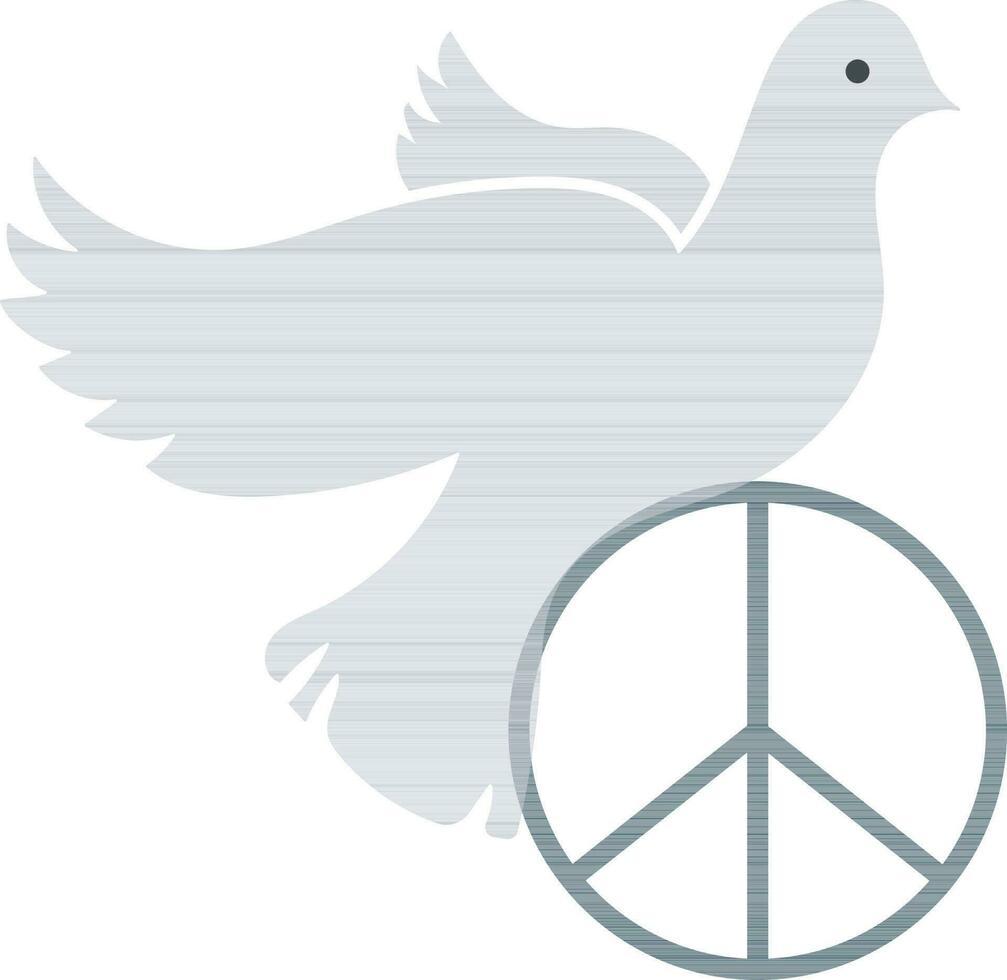 icona di uccello su pace cartello. vettore