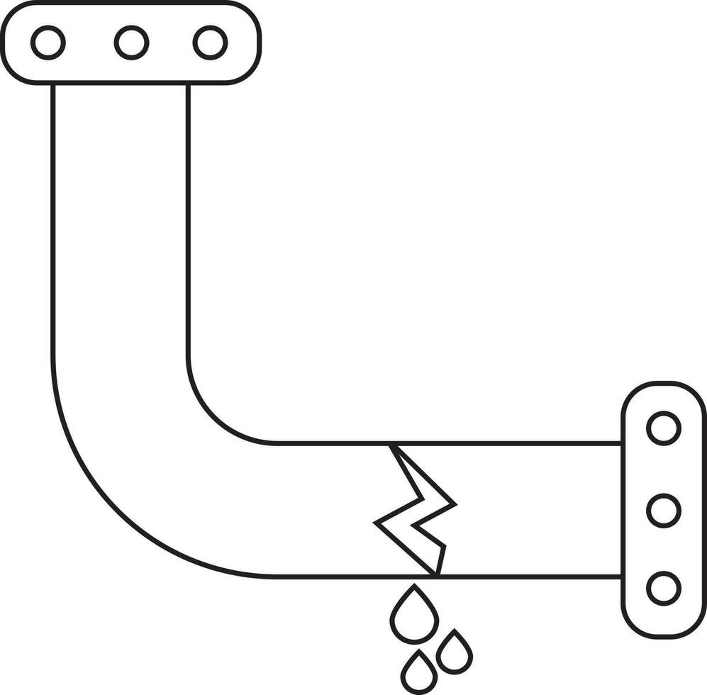 nero linea perdita acqua tubo linea. vettore
