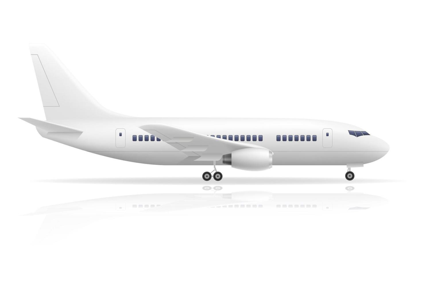 illustrazione di stock di aereo passeggeri illustrazione vettoriale isolato su sfondo bianco
