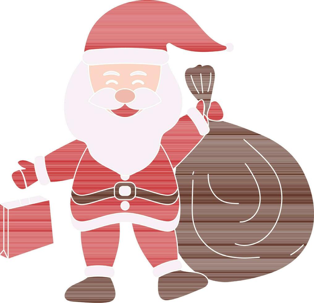 vettore illustrazione di Santa Claus Tenere shopping Borsa con Marrone pesante Borsa.