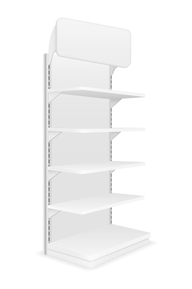 scaffalatura per negozio di trading modello vuoto per illustrazione vettoriale stock di design isolato su sfondo bianco