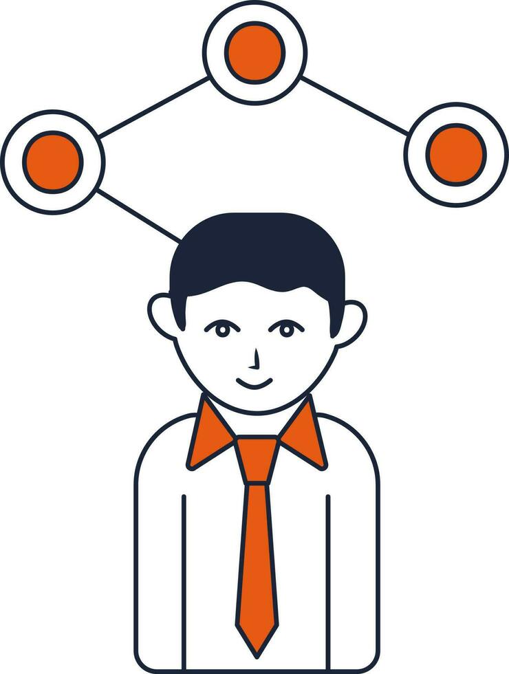 utente connessione o networking icona nel blu e arancia colore. vettore