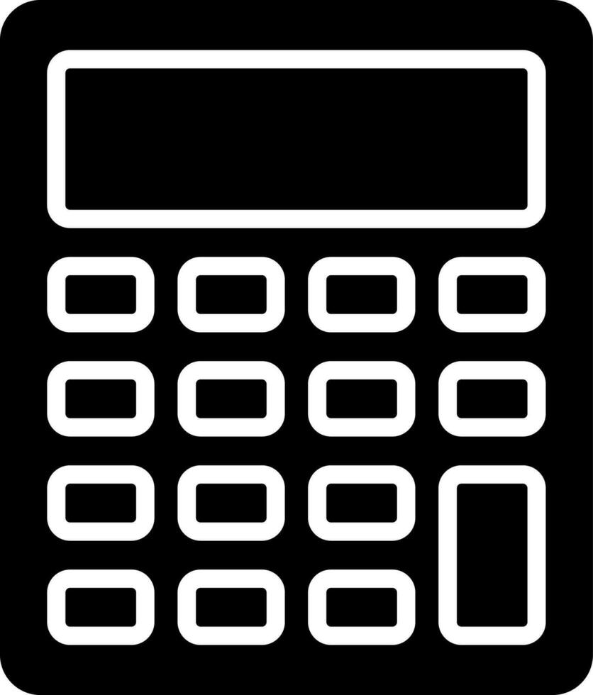 nero e bianca illustrazione di calcolatrice icona. vettore