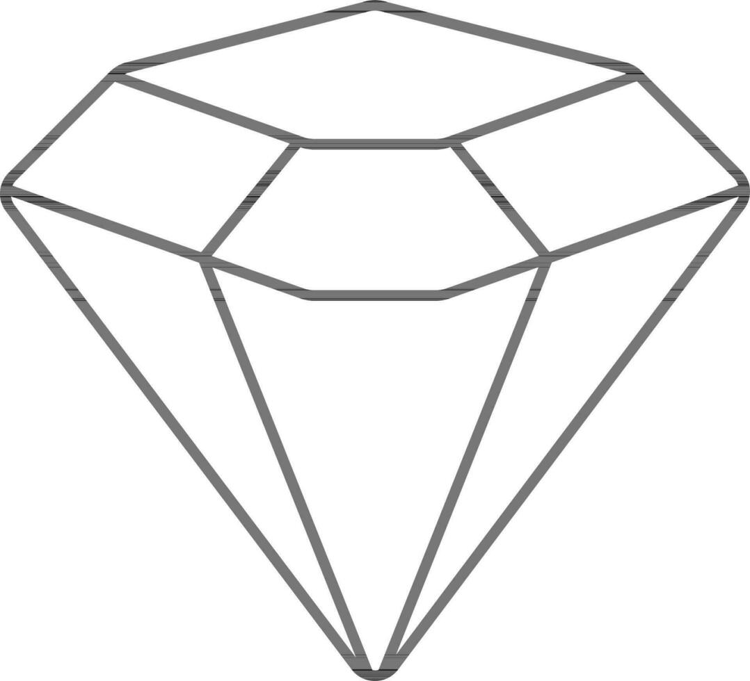vettore illustrazione di diamante nel nero magro linea arte.