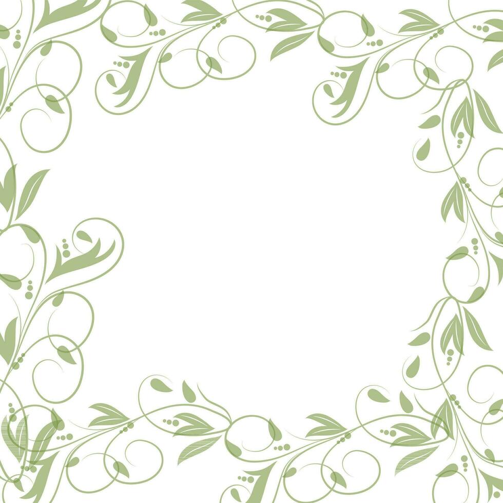 verde floreale design decorato telaio. vettore
