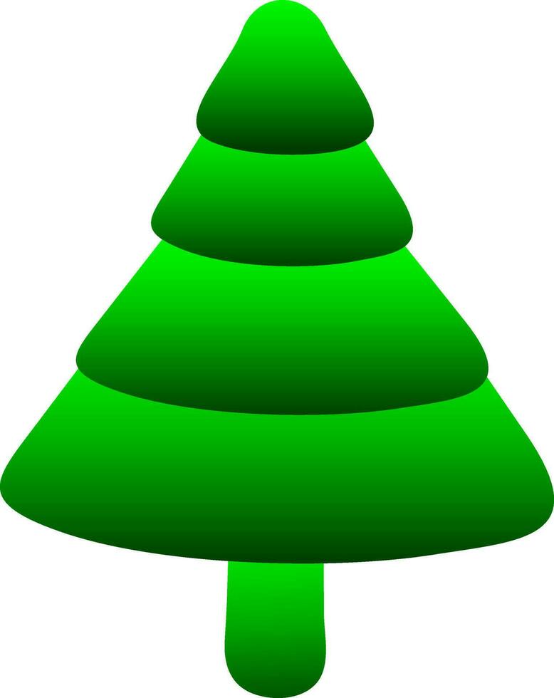 piatto illustrazione di natale albero nel verde colore. vettore