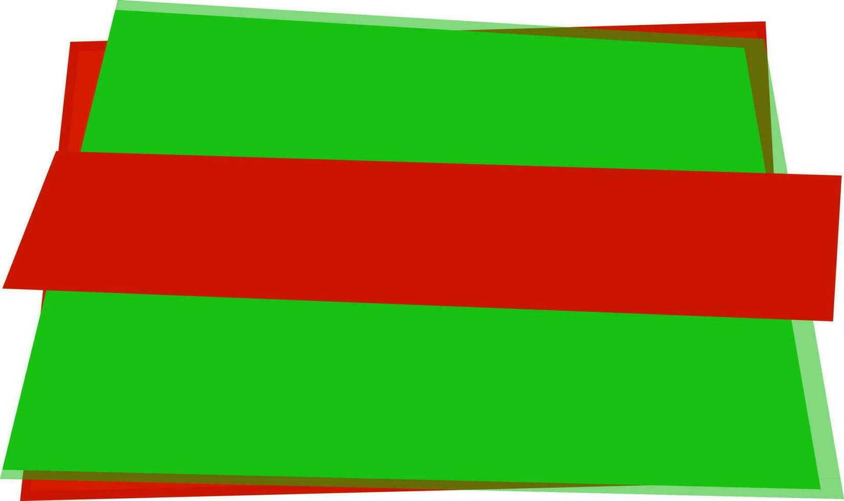 verde e rosso carta etichetta o bandiera design. vettore