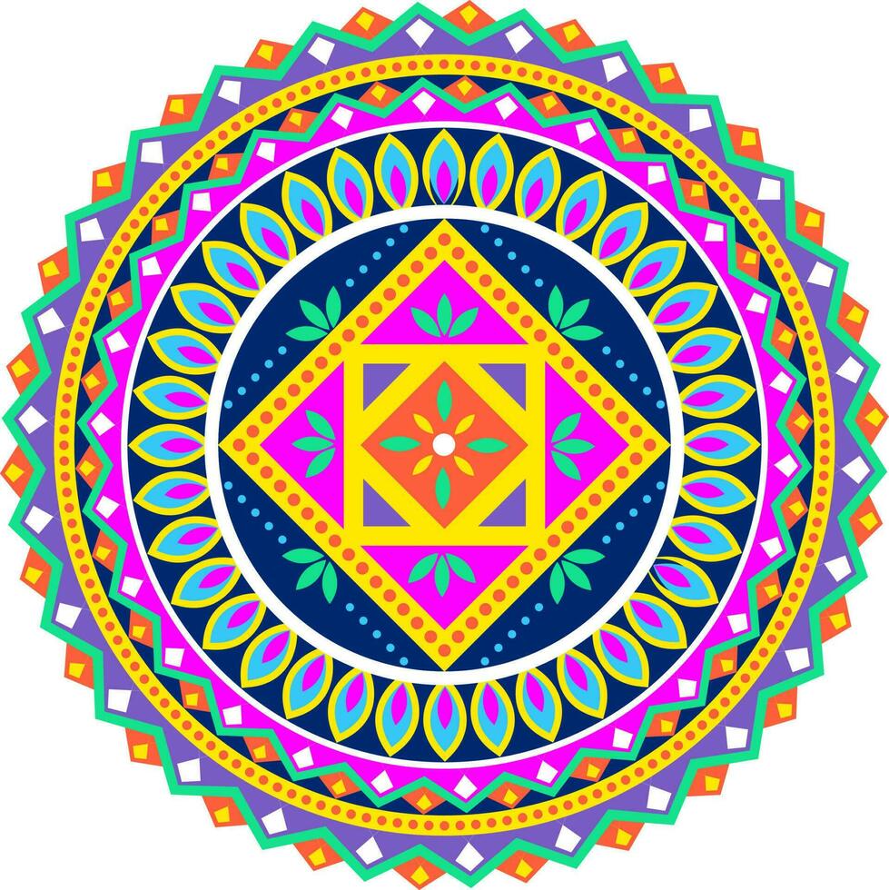 colorato decorativo floreale mandala design. vettore