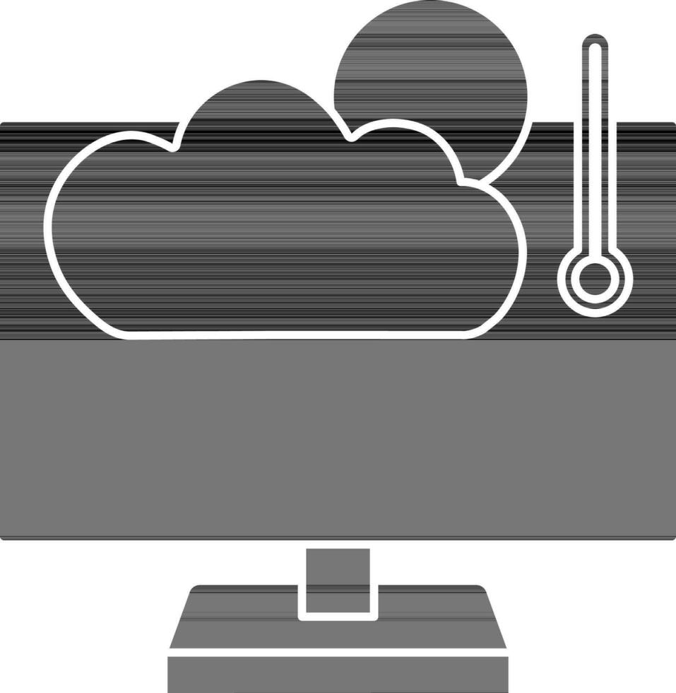 glifo stile tempo metereologico previsione nel del desktop schermo icona. vettore