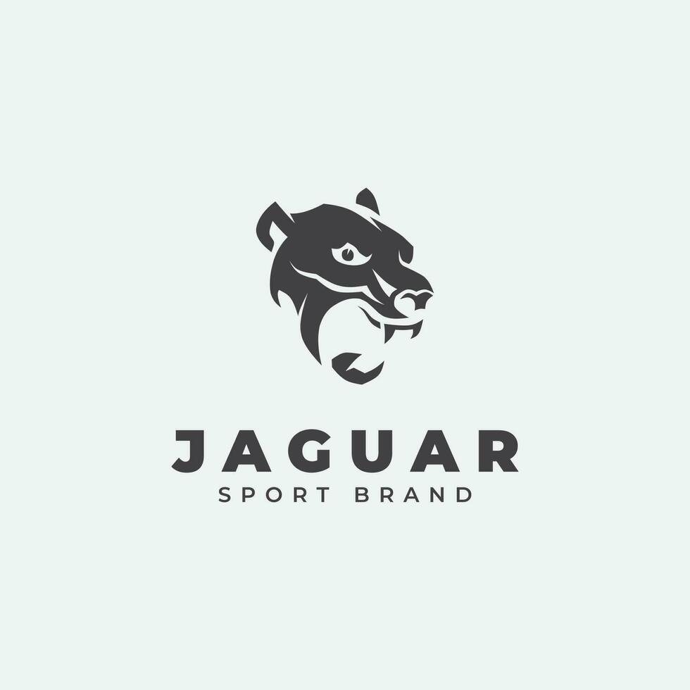 sport logo disegno, con un' nero giaguaro testa simbolo vettore