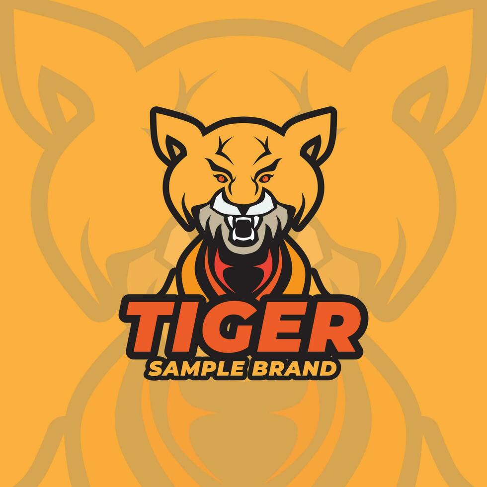 sport testa tigre logo design vettore